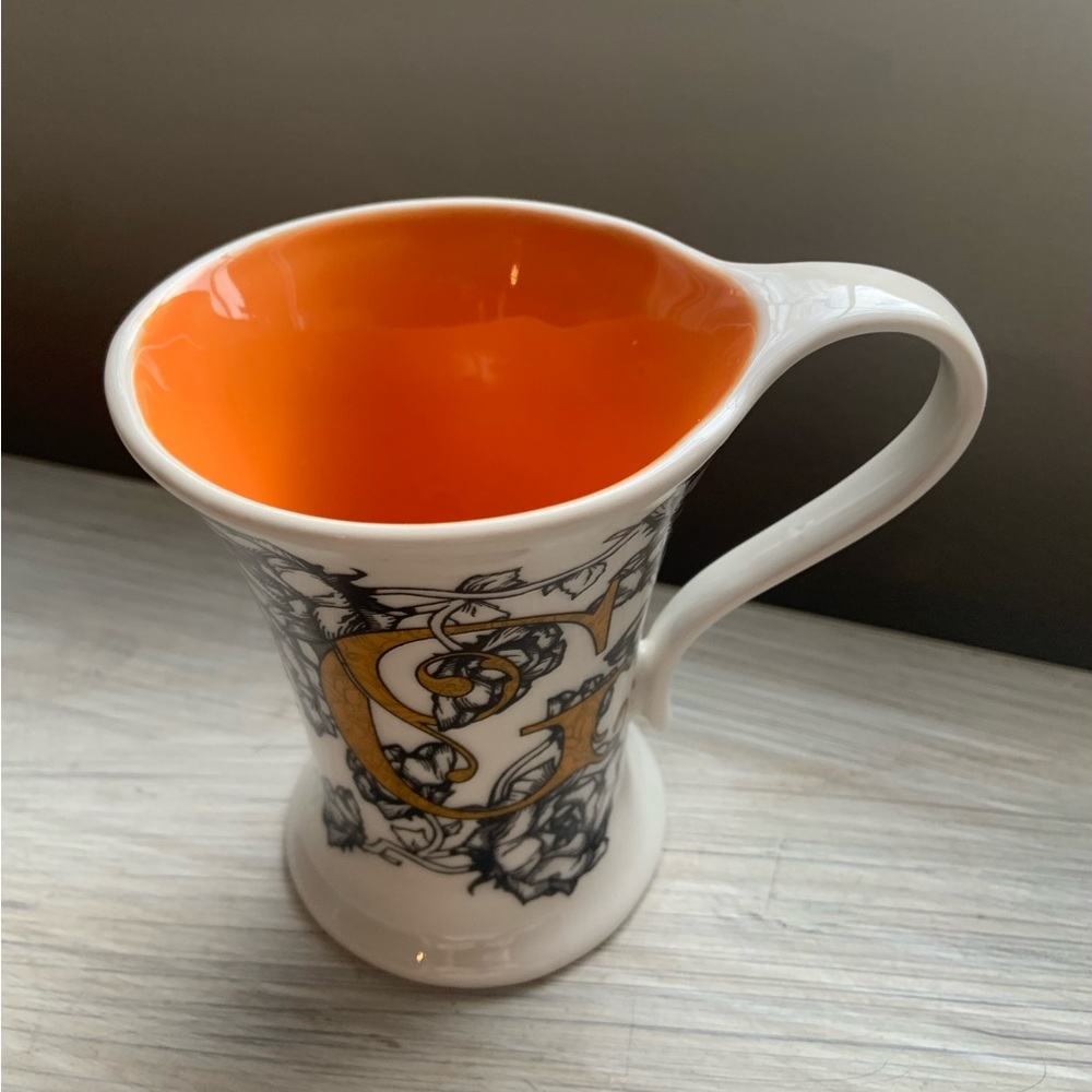 G Monogrammed Mug Orange, Cream & Black